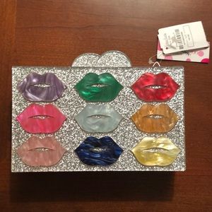 Neiman Marcus Bari Lynn XOXO Lips Clutch